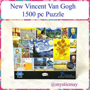 New VINCENT VAN GOGH Masterpieces 1500 piece Jigsaw Puzzle w Poster & Art Guide